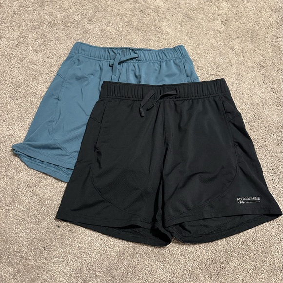 2 Pairs - Abercrombie YPB Athletic Shorts - Black/Blue - Picture 1 of 7